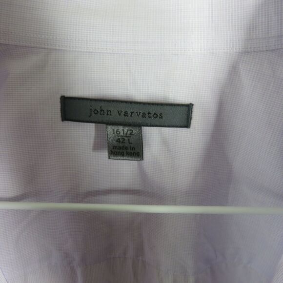 John Varvatos Light Purple Button Front Dress Shirt - Men's 16 1/2 - Picture 4 of 5